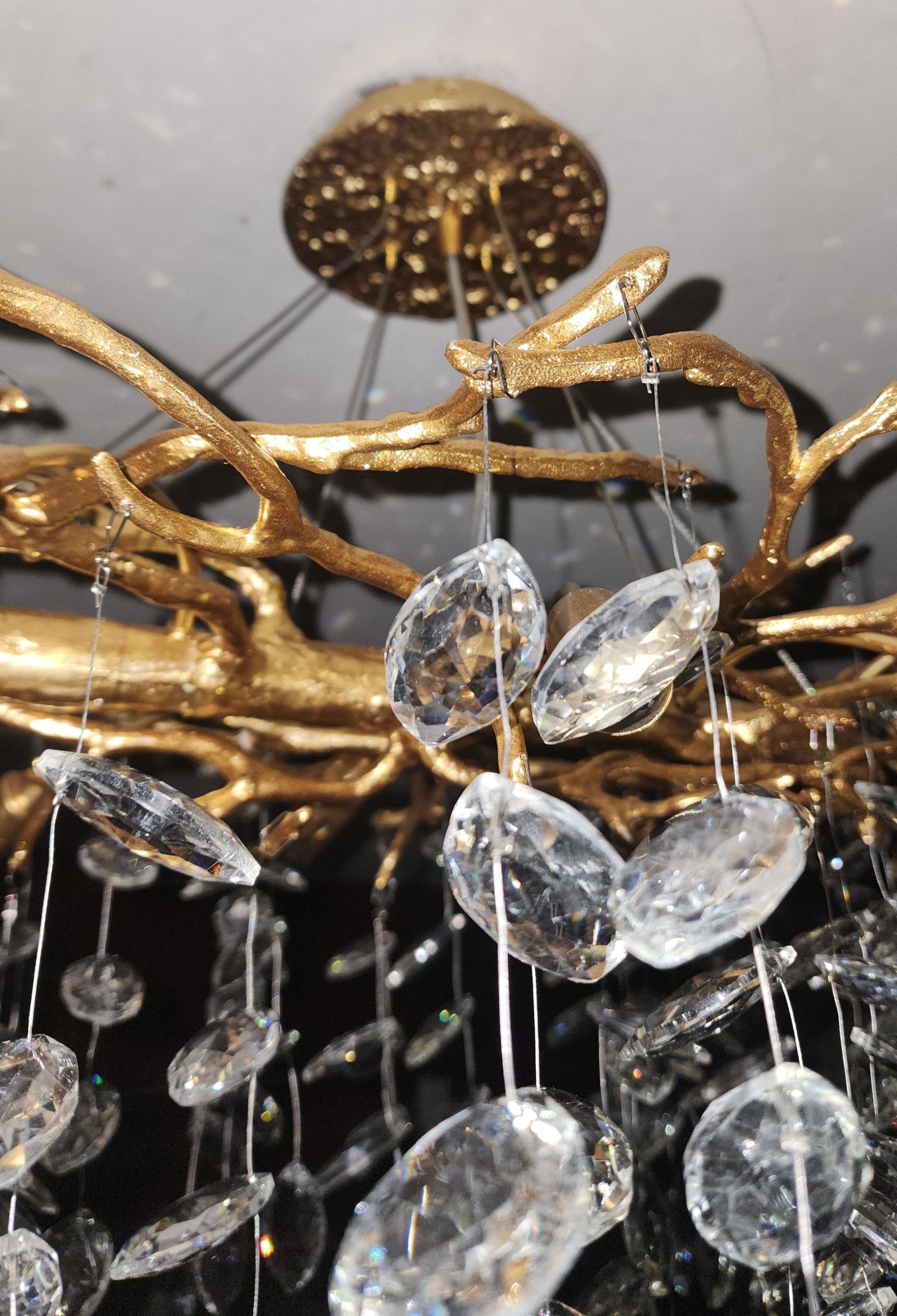 French Branch Elegant Crystal Leaves Chandelier