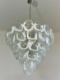 Murano Chandelier – 50 Lattimo glass – Transparent