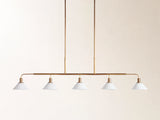 Theron 60" Linear Chandelier with Milk Glass in Brass