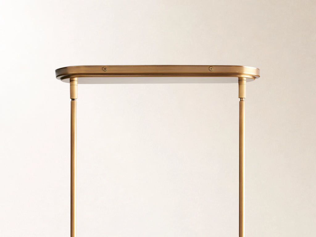 Theron 60" Linear Chandelier with Milk Glass in Brass