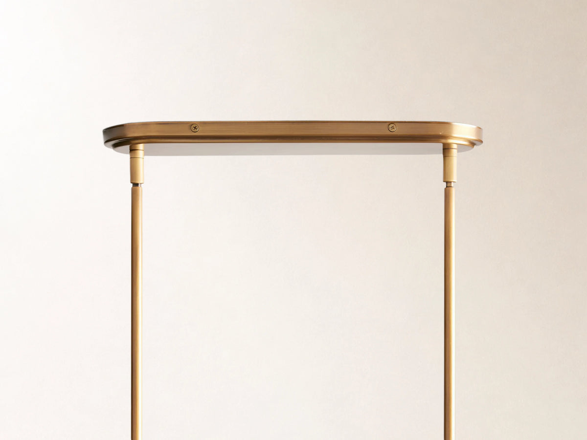 Theron 60" Linear Chandelier with Milk Glass in Brass