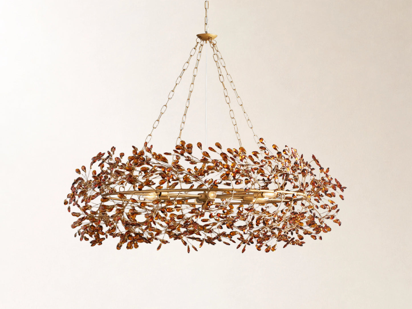 Fiore Crown Chandelier with Amber Glass