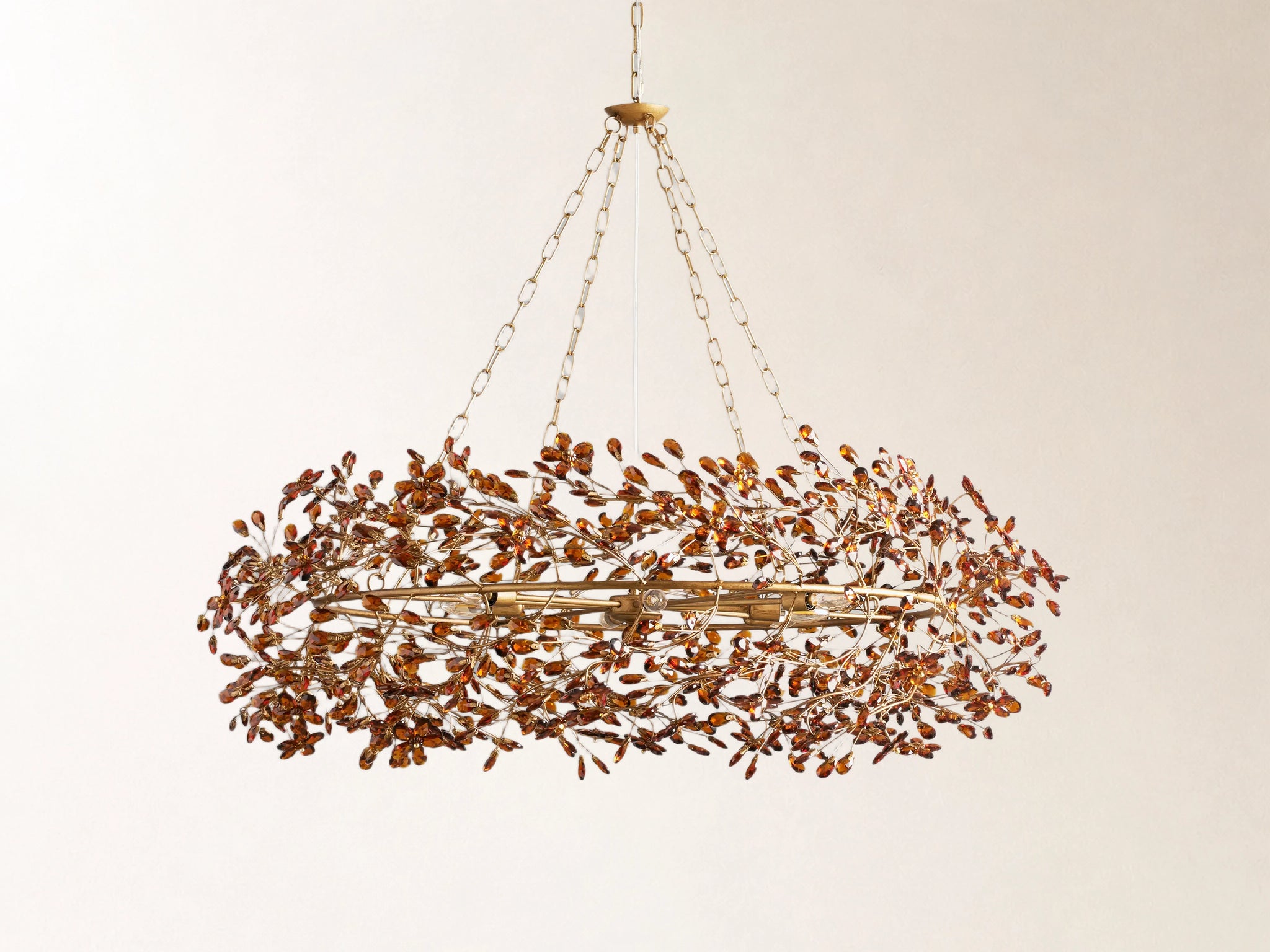 Fiore Crown Chandelier with Amber Glass