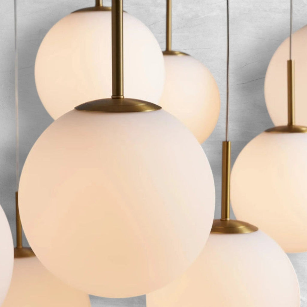 Contemporary Casen Glass Round Chandelier 20"28"34"43" - CasaraHouse