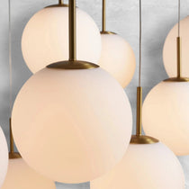 Contemporary Casen Glass Round Chandelier 20"28"34"43" - CasaraHouse