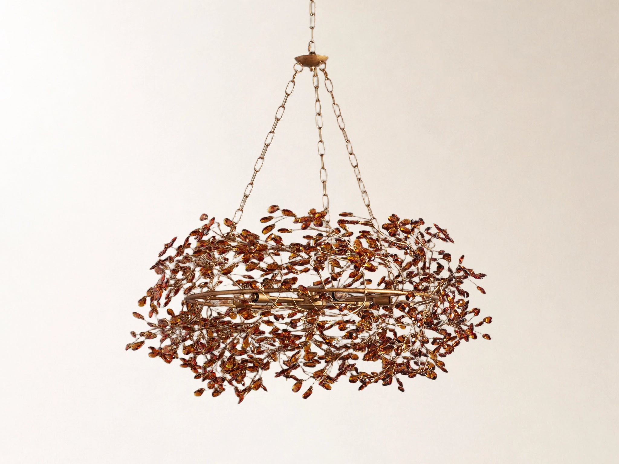 Fiore Crown Chandelier with Amber Glass