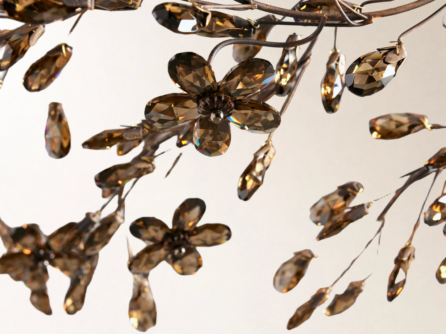Fiore 48" Crown Chandelier in Bronze with Smoke Glass