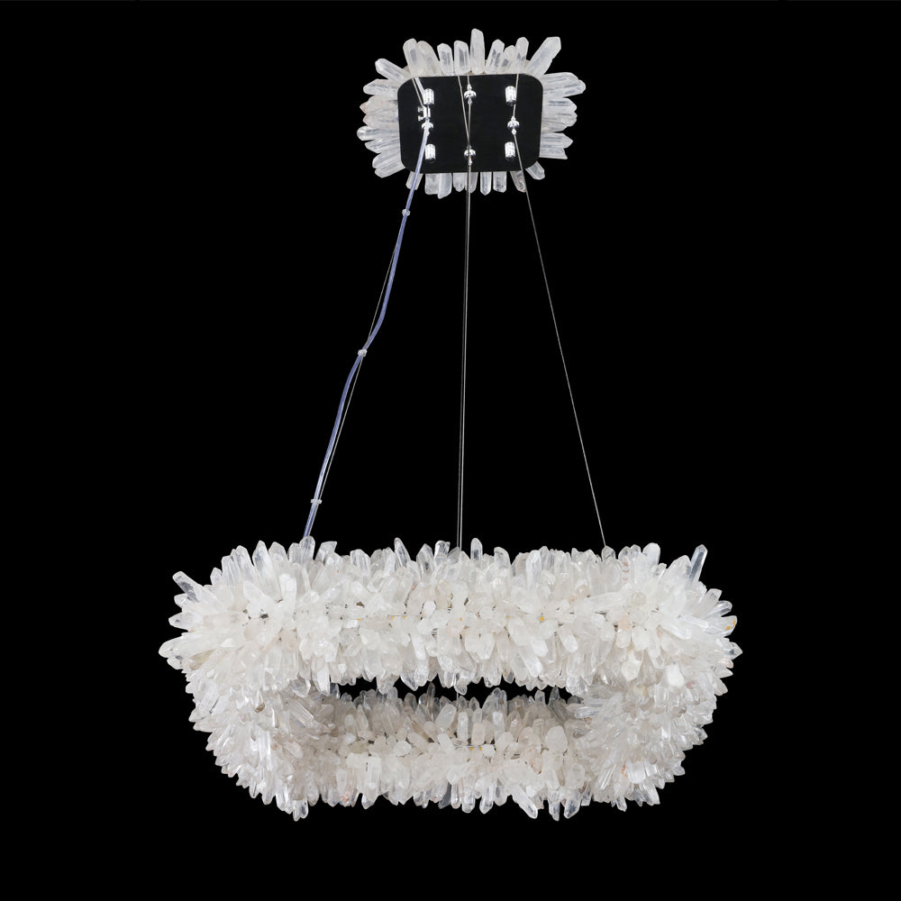 Cervine Quartz Stone Square Geode Quartz Crystal Chandelier