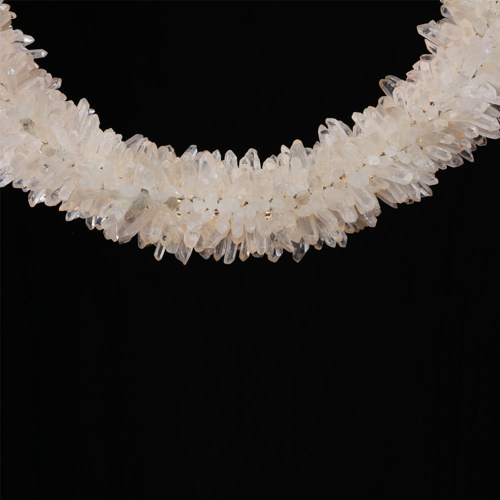 Cervine Quartz Stone Geode Quartz Crystal Chandelier Vertical Hanging Ring Pendant Light