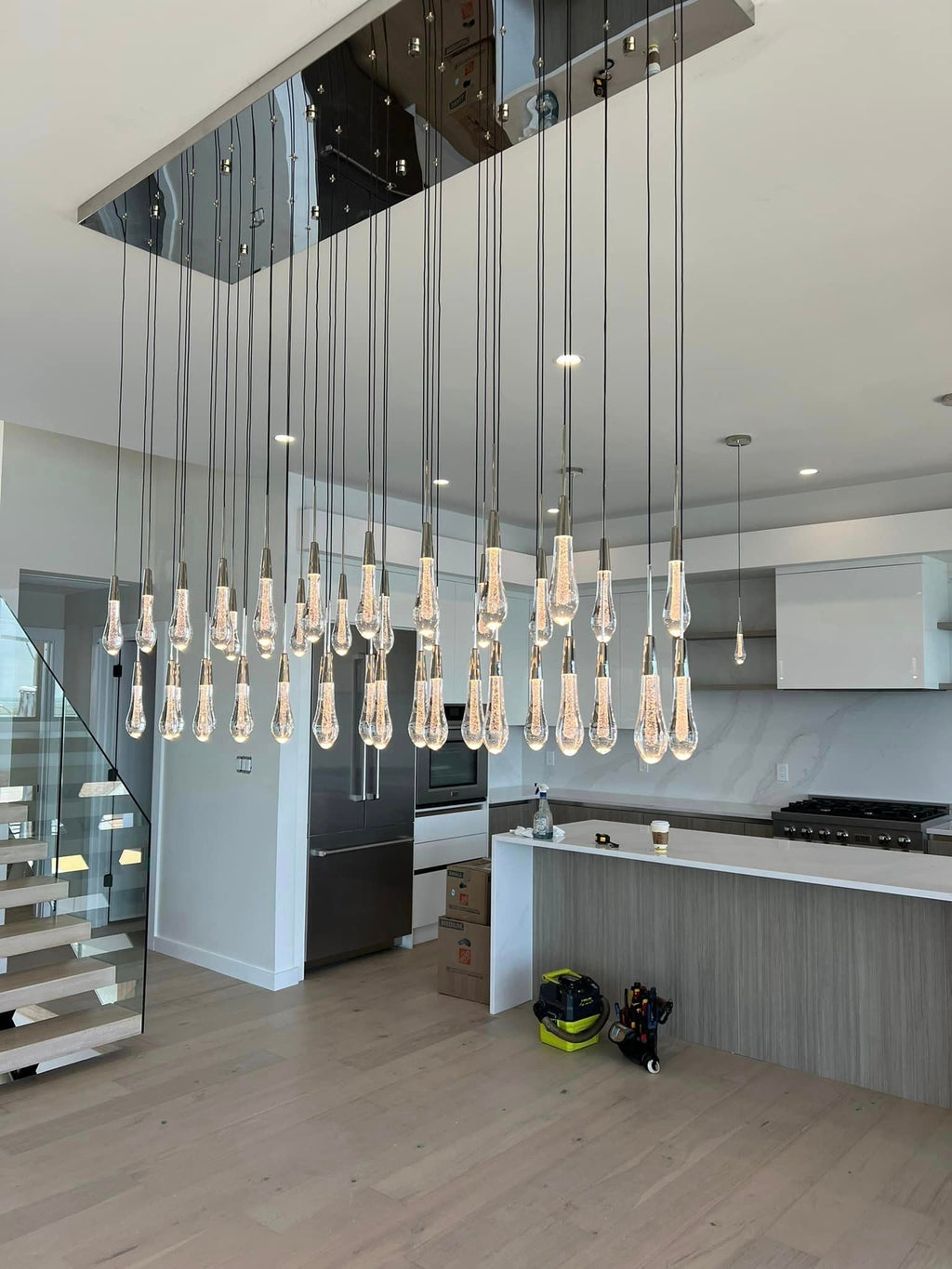 Soltaire Crystal Linear Chandelier 37" 50" 60" 70" 87" 120"W