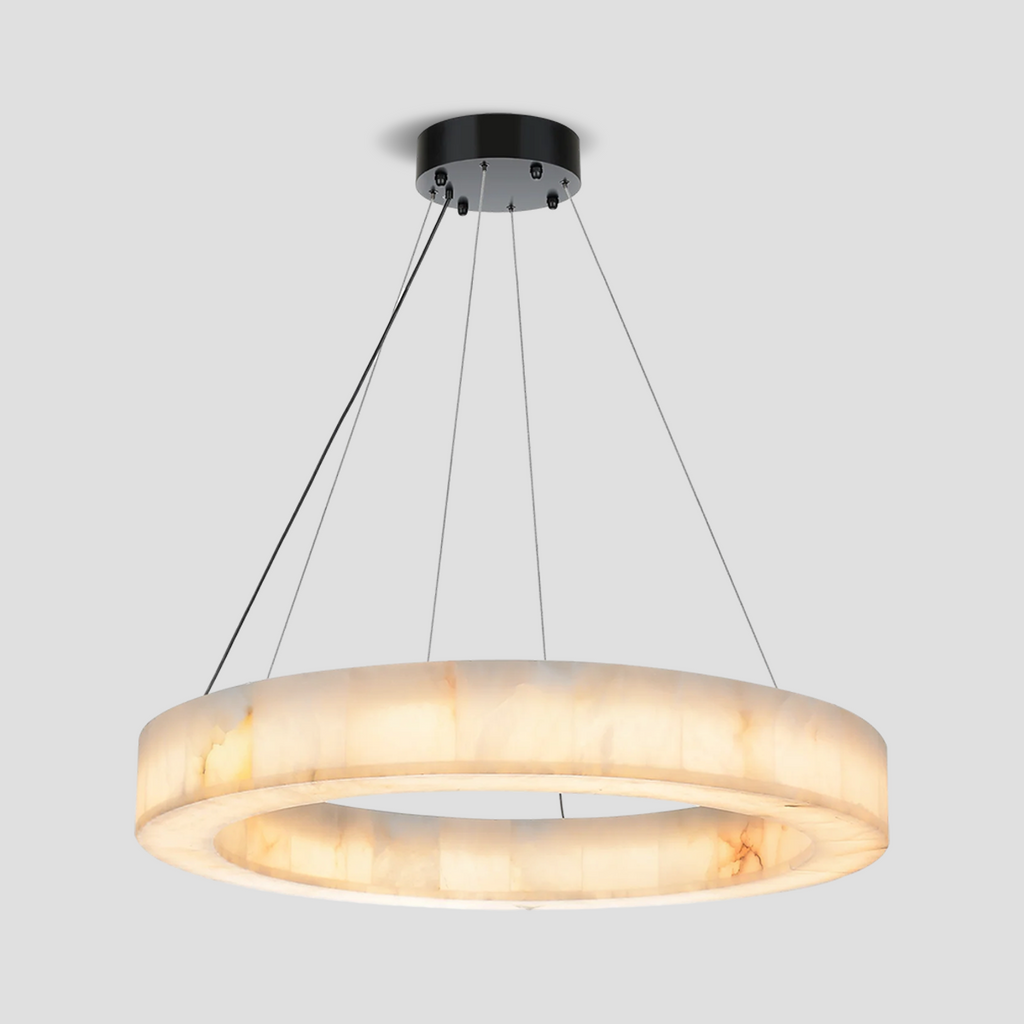 Alabaster Halo Ring Chandelier