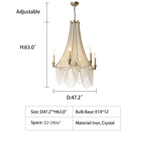 Extra Large European Crystal Beaded Chandelier Candle Light for Stairs / Duplex / Villa