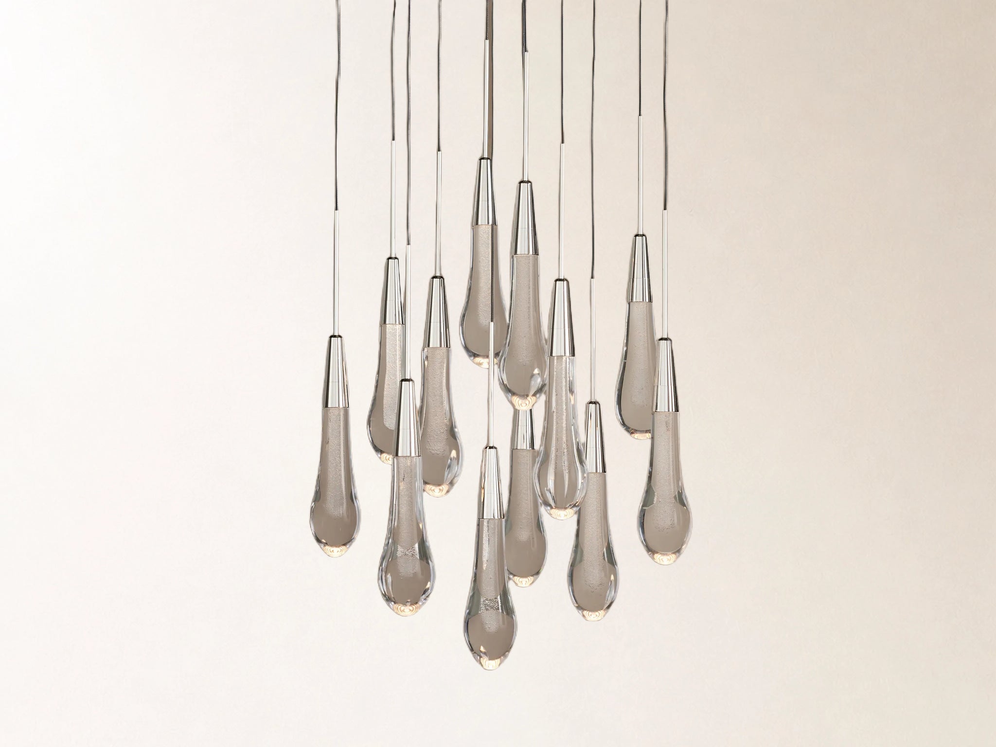 Soltaire Round Chandelier in Nickel