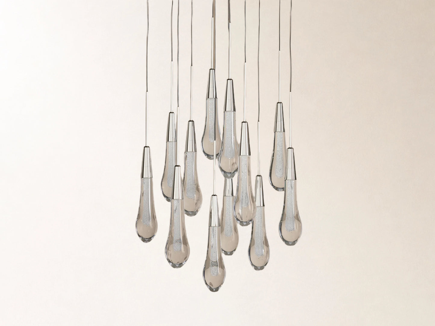 Soltaire Round Chandelier in Nickel