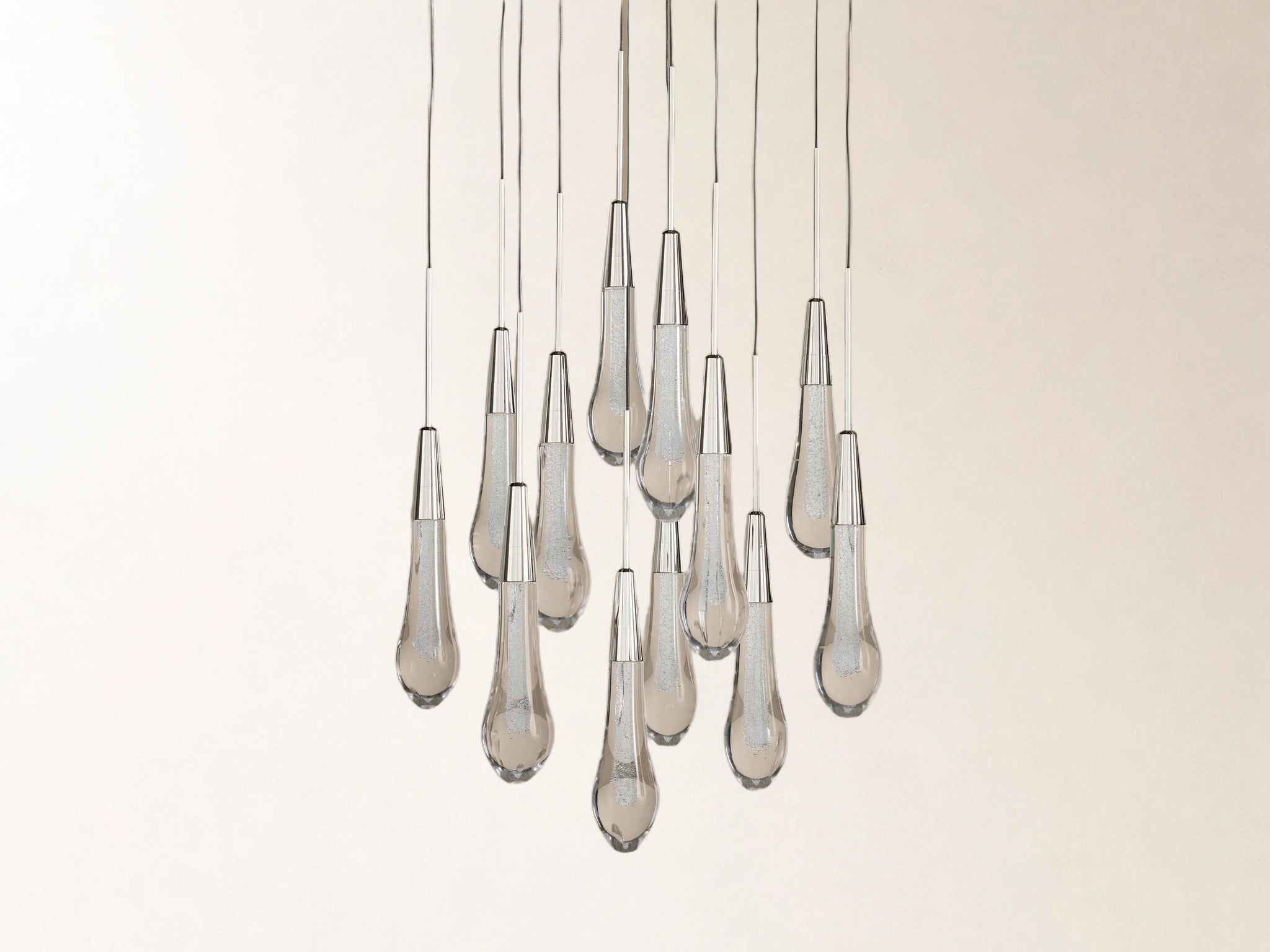 Soltaire Round Chandelier in Nickel