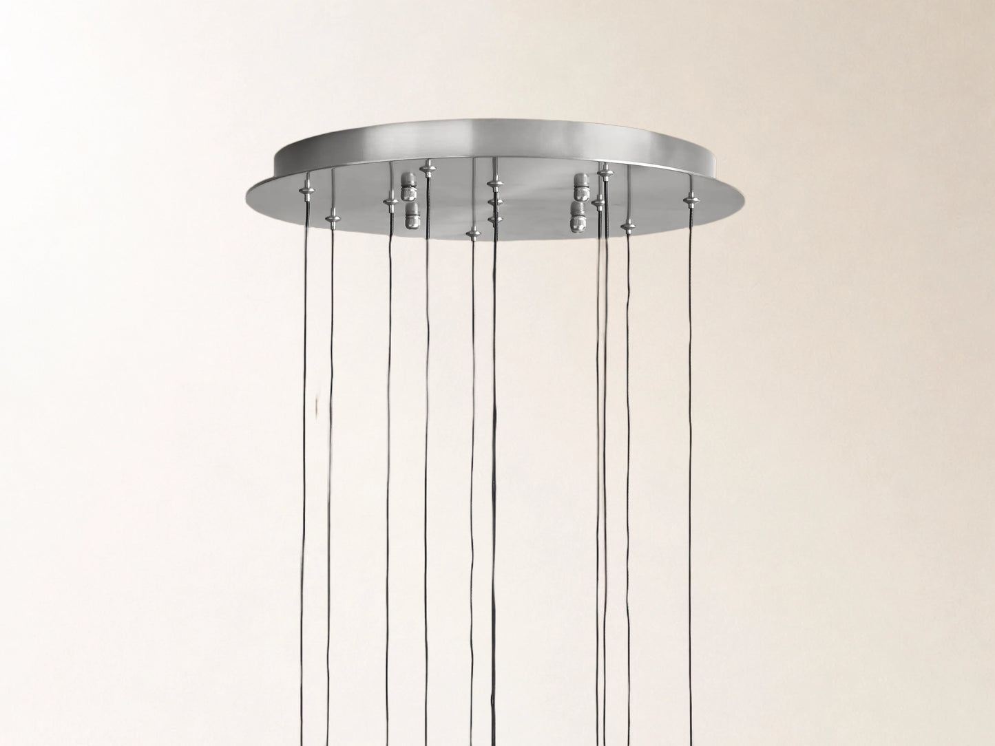 Soltaire Round Chandelier in Nickel