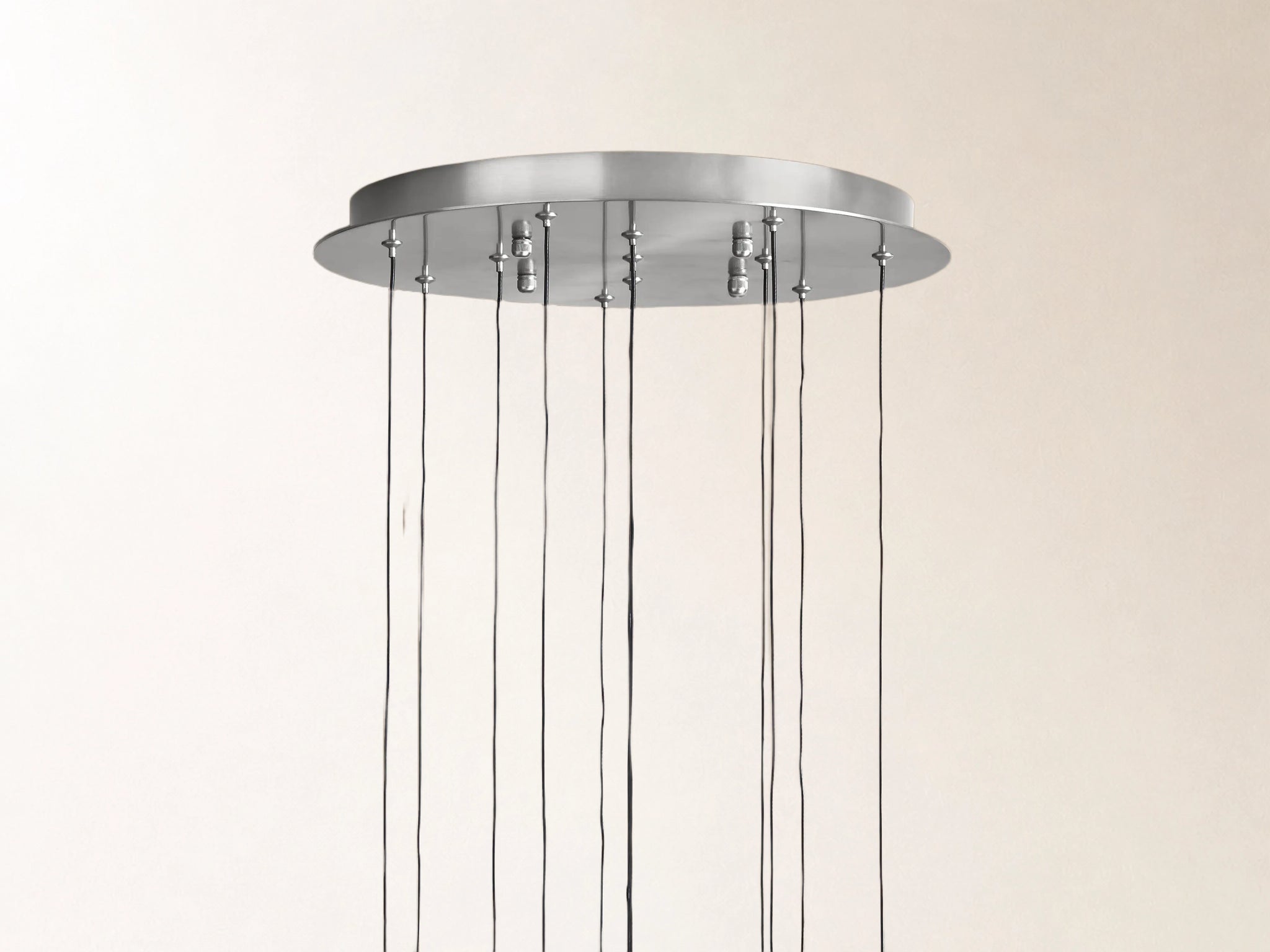 Soltaire Round Chandelier in Nickel