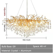 Raindrop Crystal Stunning Tree Branch Crystal Chandelier For Living Dining Room