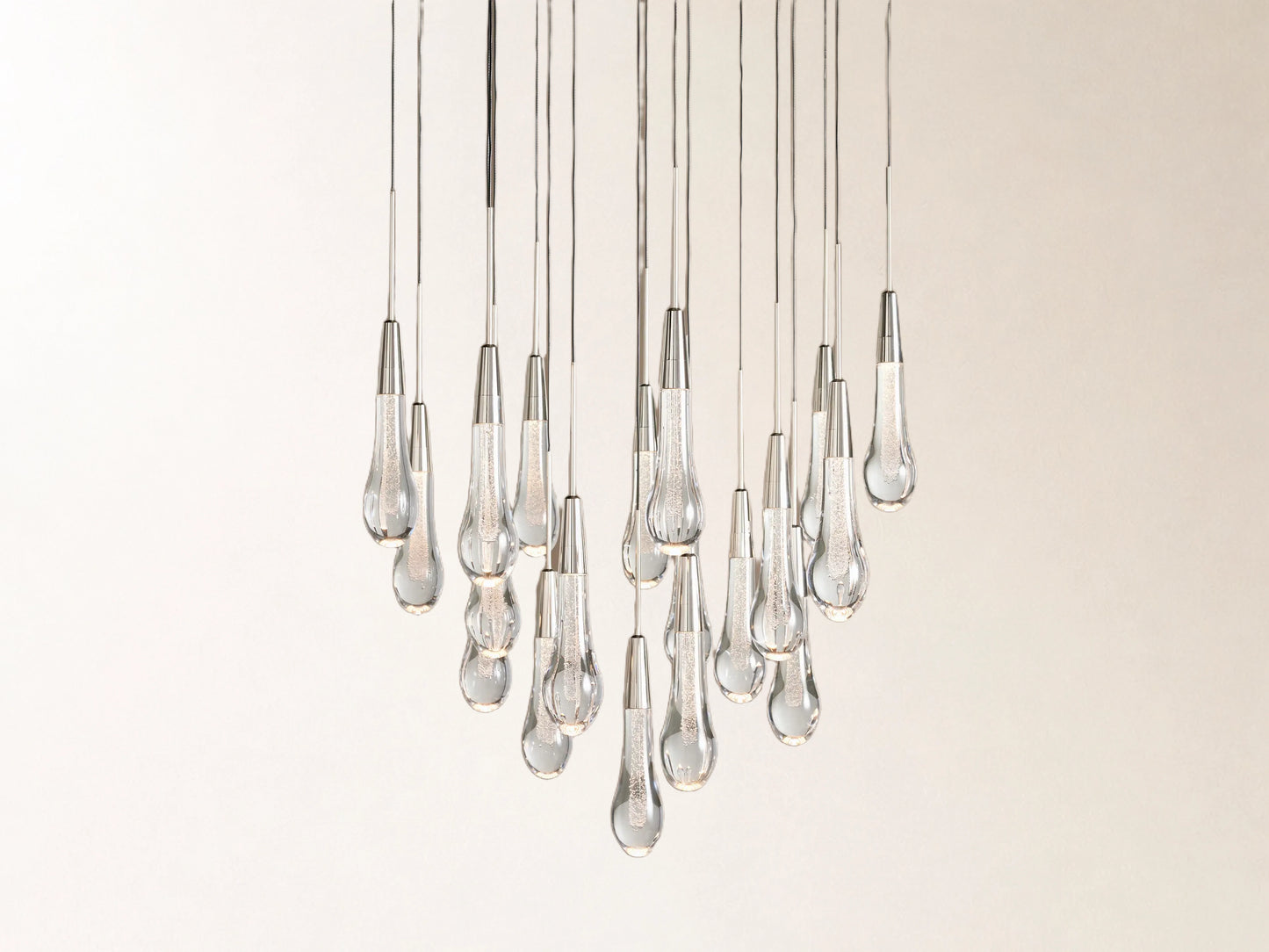 Soltaire Round Chandelier in Nickel
