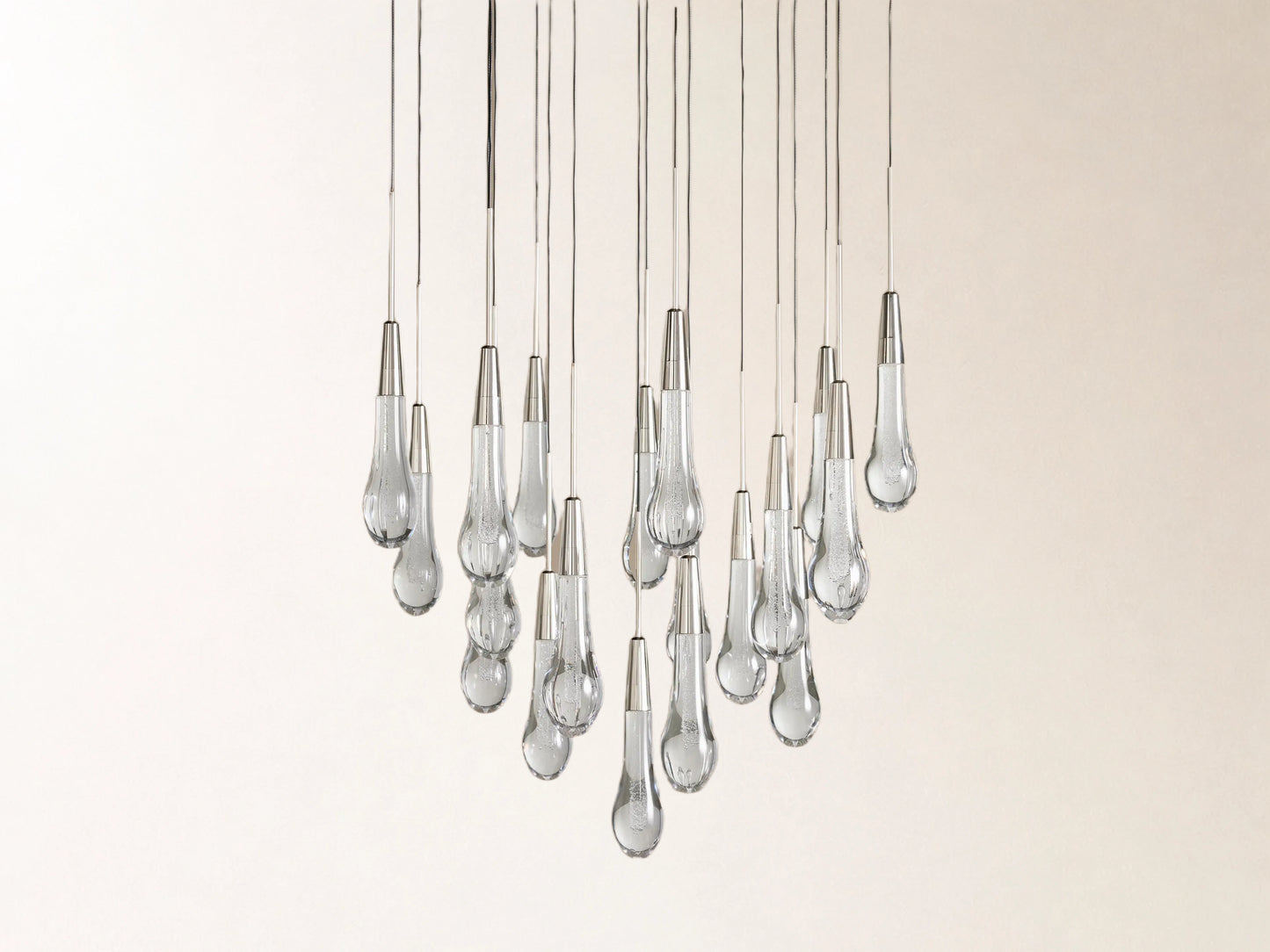 Soltaire Round Chandelier in Nickel