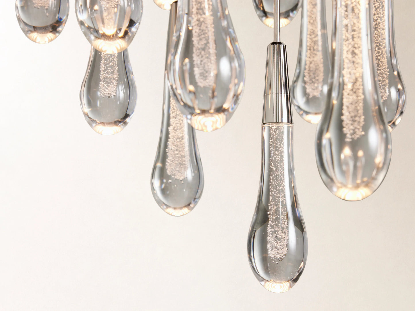Soltaire Round Chandelier in Nickel