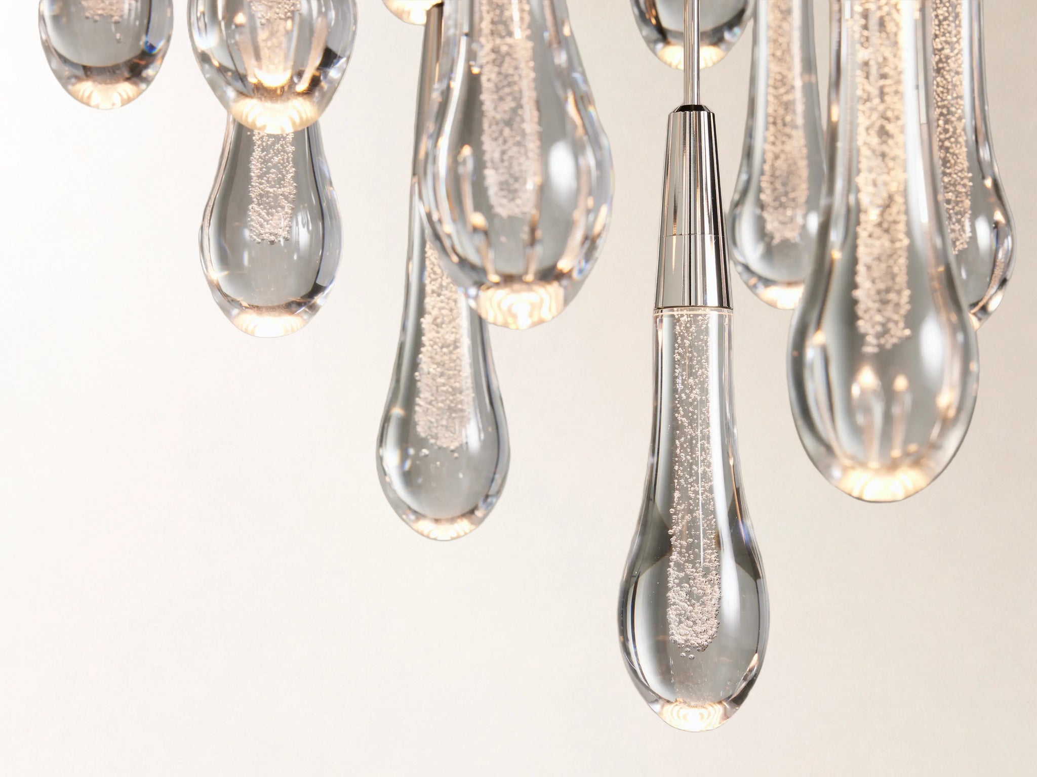 Soltaire Round Chandelier in Nickel