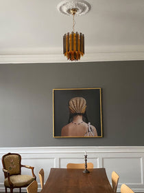 Murano Glass Chandelier – 47 prisms – Amber/Smoked