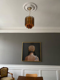 Murano Glass Chandelier – 47 prisms – Amber/Smoked