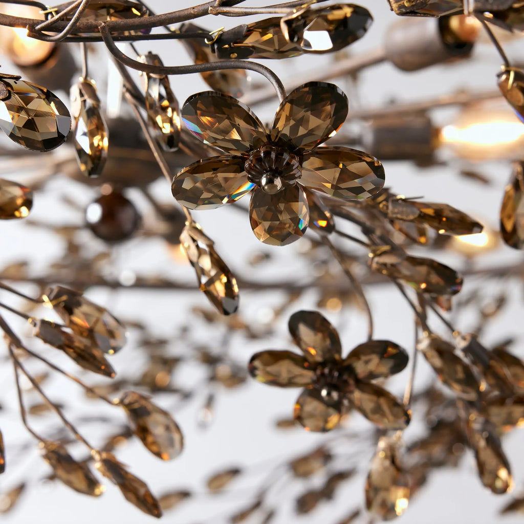 Fiore 48" Crown Chandelier in Bronze with Smoke Glass