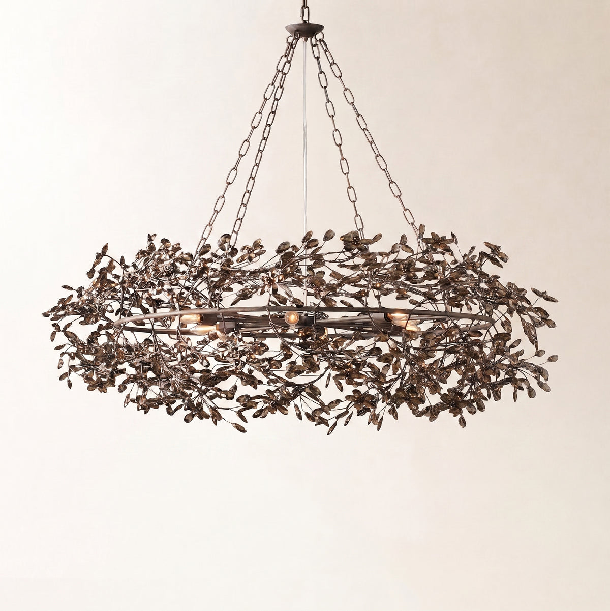 Fiore 48" Crown Chandelier in Bronze with Smoke Glass Main image