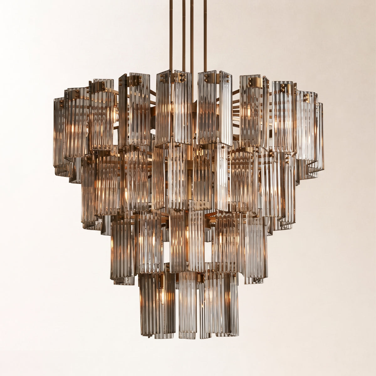 Delsie Round Glass Chandelier 38" 48" 60"