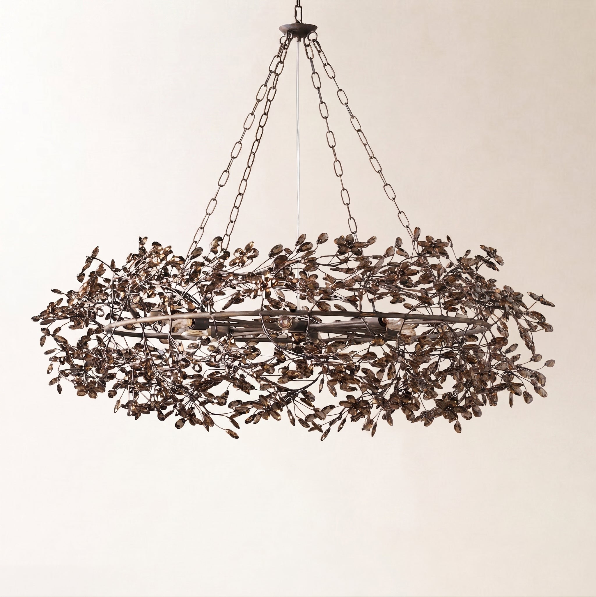 Fiore 48" Crown Chandelier in Bronze with Smoke Glass Secondary image
