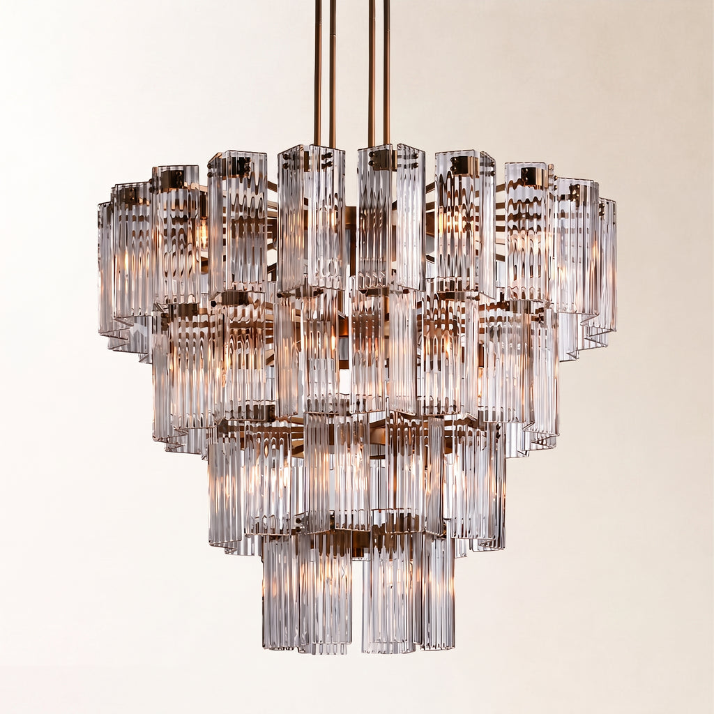 Delsie Round Glass Chandelier 38" 48" 60"