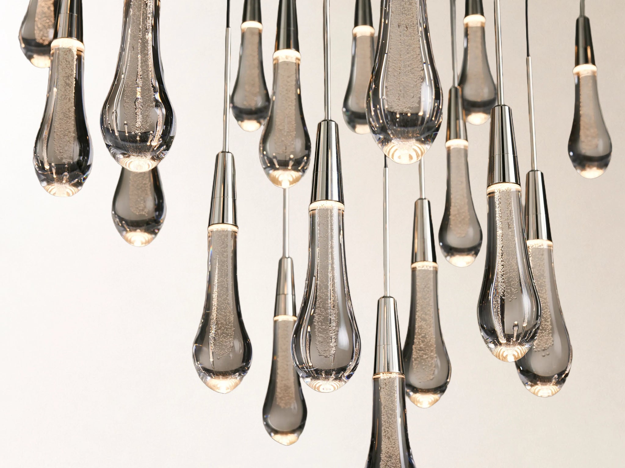 Soltaire Round Chandelier in Nickel