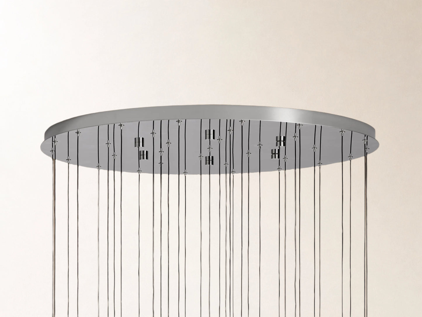 Soltaire Round Chandelier in Nickel