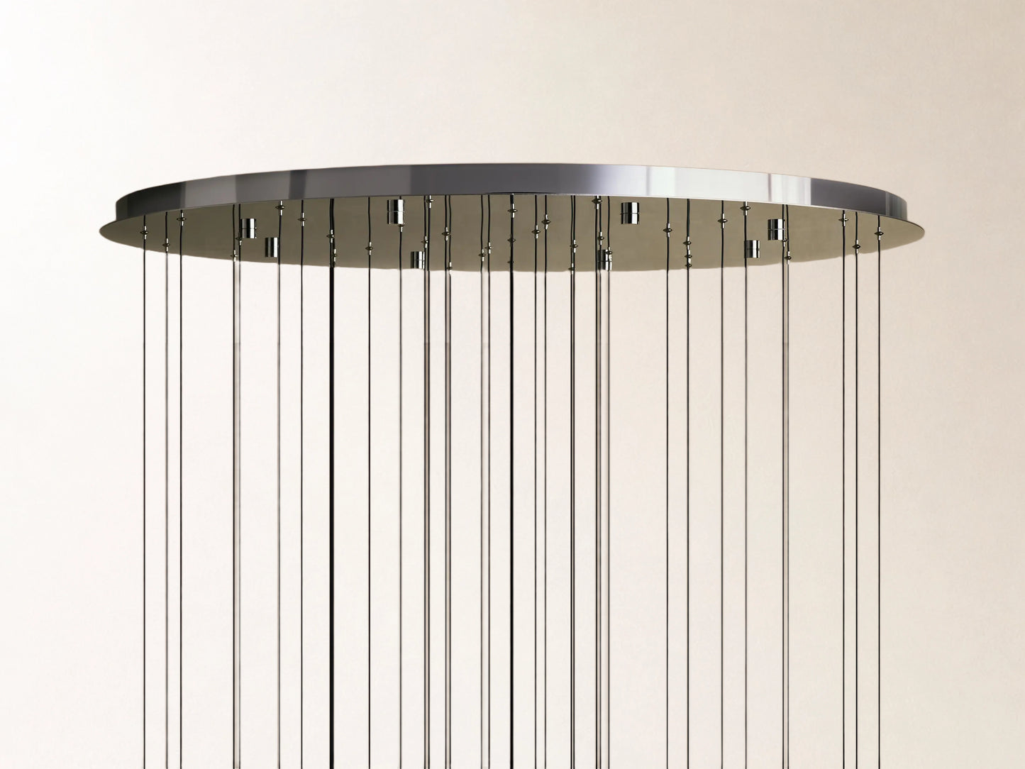 Soltaire Round Chandelier in Nickel