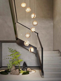 Reina Crystal Long Chandelier