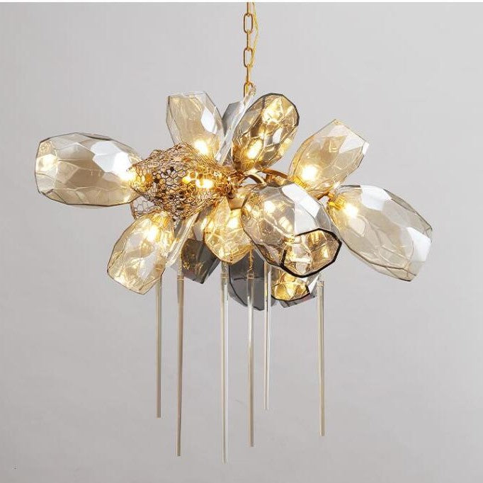 Glass Chandelier Italian Light Luxury Light Fixture for Dining Room/Living Room