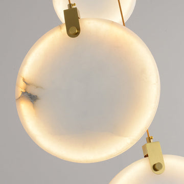 Queenie Alabaster Drop Long Round Chandelier