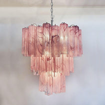 Murano Glass Chandelier – 48 tubes – Alabaster Pink