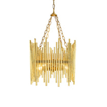 Althely Brass 10 Lights Rectangle Pendant Chandelier