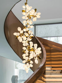 Large Branch Copper Chandelier with Grape Shape