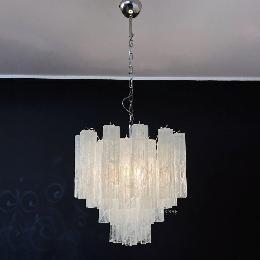 Murano Glass Alabaster White Chandelier – 36 Tubes