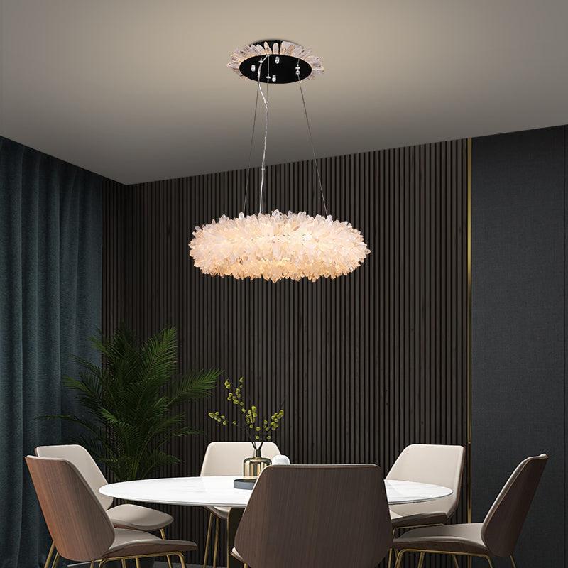 Derek Modern Rock Quartz Crystal Cluster Halo Chandelier