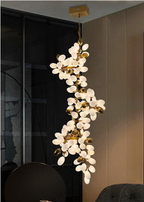 Large Branch Copper Chandelier with Grape Shape