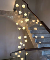 Nordic Planet Creative Long Ball Pendant Chandelier Staircase Foyer