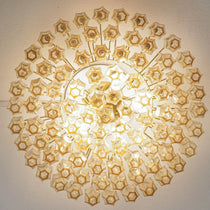 Prismatico 91 Elements Amber Compact Glass Chandelier 25"