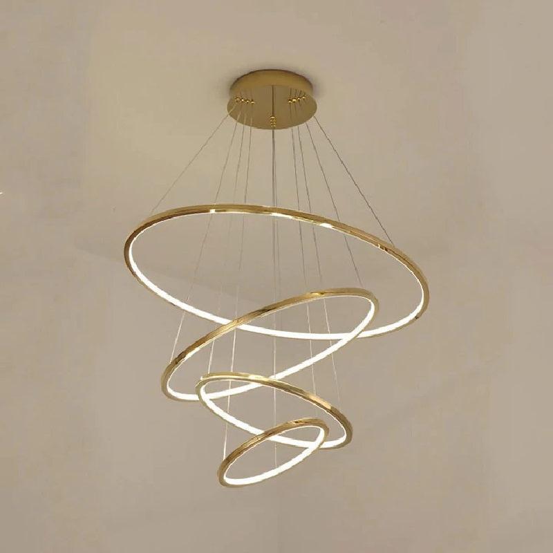 Multi Rings Modern Staircase Chandelier