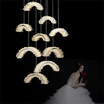 Rainbow Modern Rock Crystal Staircase Chandelier