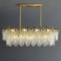 Golden Leaves Flake Crystal  Chandelier brass